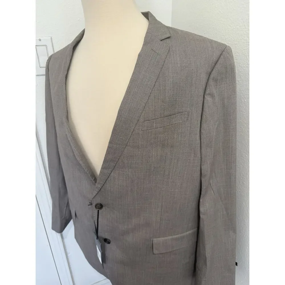 Johnny Bigg Men's Rossi Textured Stretch Blazer Size‎ 48 NWT Mocha